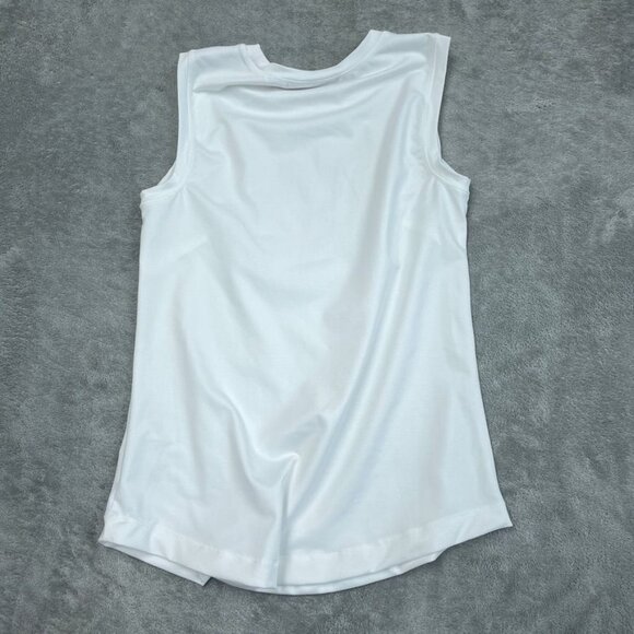 Belle By Kim Gravel White Sleeveless Tank Top XXS Polyester Blend a1654 - Picture 7 of 8